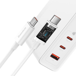 Baseus GaN5 Pro Gyorstöltő, 2xUSB-C + USB, 140W (fehér)