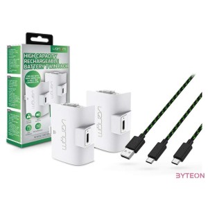 Venom VS2874 2db Nagy kapacitású újratölthető akkumulátor (1100mAh) - Fehér  3m Töltőkábel