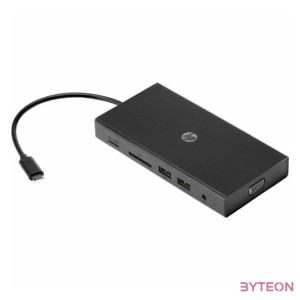 HP Travel USB C HUB (2 port) Fekete