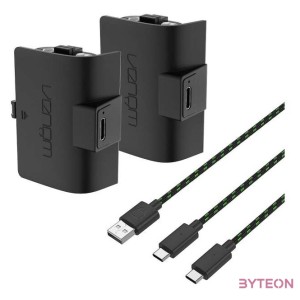 Venom VS2883 2db Nagy kapacitású újratölthető akkumulátor (1100mAh) -Fekete  3m Töltőkábel