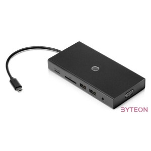 HP Travel USB C HUB (2 port) Fekete