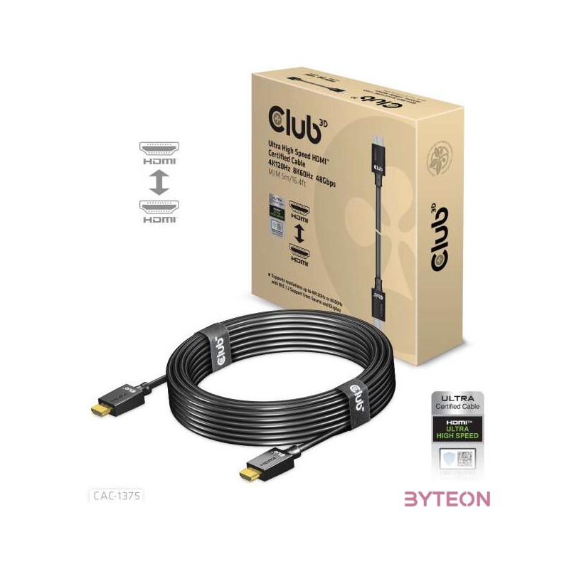 Club 3D Ultra High Speed HDMI v2.1 - HDMI kábel 5m - Fekete