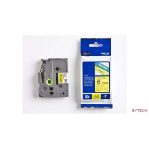 Brother TZE-611 (6mm, 8m) laminált szalag - Sárga
