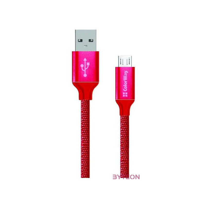 ColorWay CBUM002 USB-A apa - Micro USB-B Type apa Adat és töltő kábel (1m) - Piros