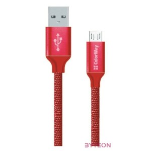 ColorWay CBUM002 USB-A apa - Micro USB-B Type apa Adat és töltő kábel (1m) - Piros