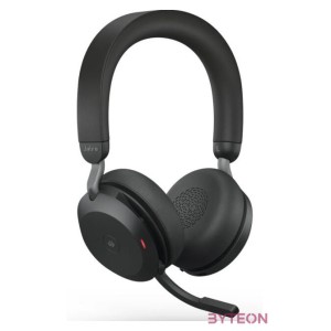 Jabra Evolve2 75 MS Wireless Headset  Link380c dongle - Fekete