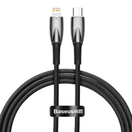 Baseus Glimmer USB-C - Lightning töltőkábel, 20W, 1m (fekete)