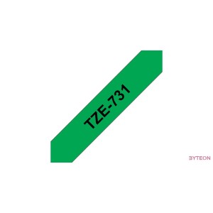 Brother TZE-731 (12mm, 8m) laminált szalag - Zöld