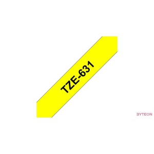 Brother TZE-631 (12mm, 8m) laminált szalag - Sárga