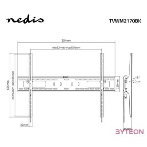 Nedis TVWM2170BK 60-100 LCD TV,Monitor fali tartó - Fekete
