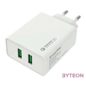 ColorWay CHS017Q Hálózati 2xUSB-A töltő (36W)
