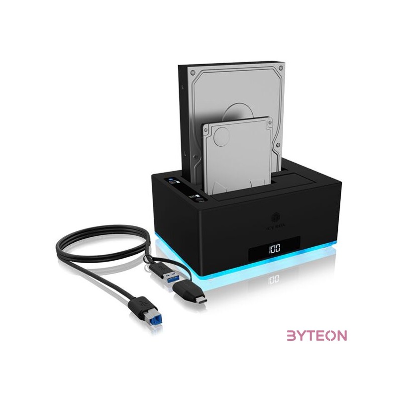 ICY BOX IB-127CL-U3 HDD ,SSD Dokkoló és klónozó állomás (USB 3.0 - SATA)