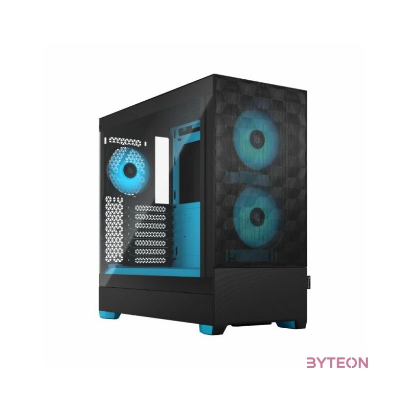 Fractal Design Pop Air RGB Cyan Core TG Clear Tint Számítógépház - Fekete,Kék