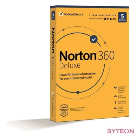 Norton 360 Deluxe HUN Online vírusirtó szoftver (5 PC , 1 év)