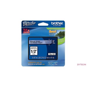 Brother TZE-131 (12mm, 8m) laminált szalag - Átlátszó