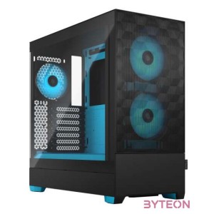 Fractal Design Pop Air RGB Cyan Core TG Clear Tint Számítógépház - Fekete,Kék