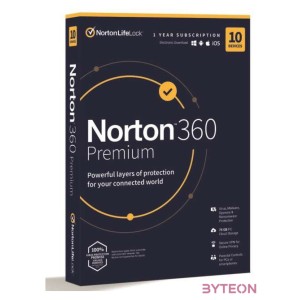 Norton 360 Premium HUN vírusirtó szoftver (10 PC , 1 év)