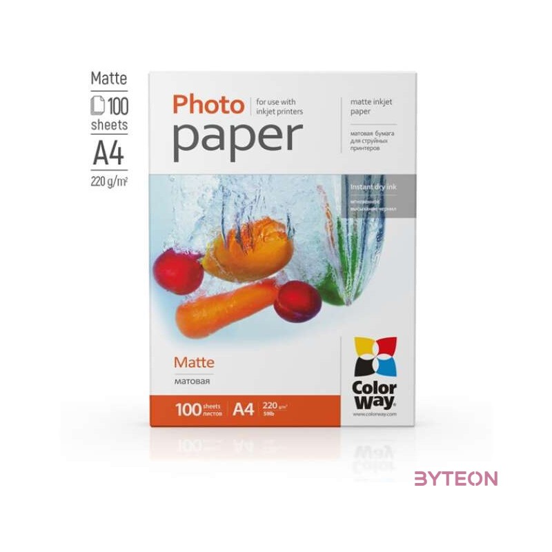 ColorWay PM220100A4 A4 Matt Fotópapír (100 db,csomag)