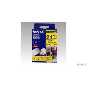 Brother TZE-S651 (24mm, 8m) laminált szalag - Sárga