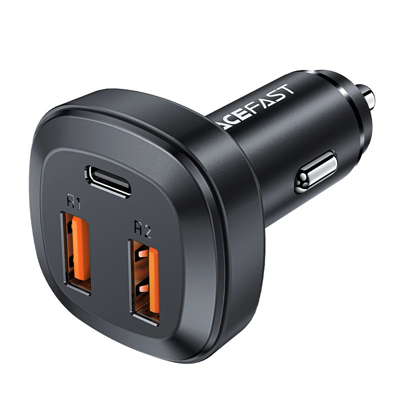 Car Charger Acefast B9, 66W, 2x USB + USB-C (black)