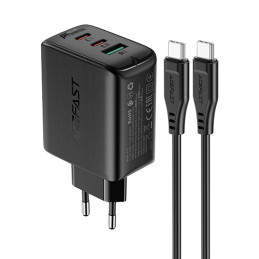 Wall Charger Acefast A13 PD 65W, 2x USB-C + USB  (black)