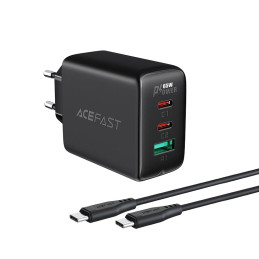 Wall Charger Acefast A13 PD 65W, 2x USB-C + USB  (black)