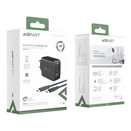 Wall Charger Acefast A13 PD 65W, 2x USB-C + USB  (black)