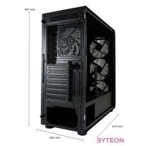 LC-Power LC-804B-ON Számítógépház - Fekete