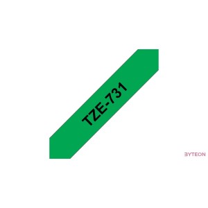 Brother TZE-731 (12mm, 8m) laminált szalag - Zöld