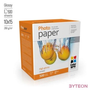 ColorWay PG2605004R 10x15 cm Magasfényű Fotópapír (500 db,csomag)