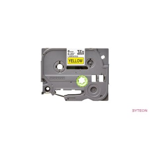 Brother TZE-611 (6mm, 8m) laminált szalag - Sárga