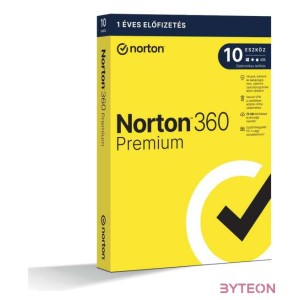 Norton 360 Premium HUN vírusirtó szoftver (10 PC , 1 év)
