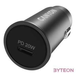 Canyon CCA20B USB-C Autós töltő - Fekete (20W)