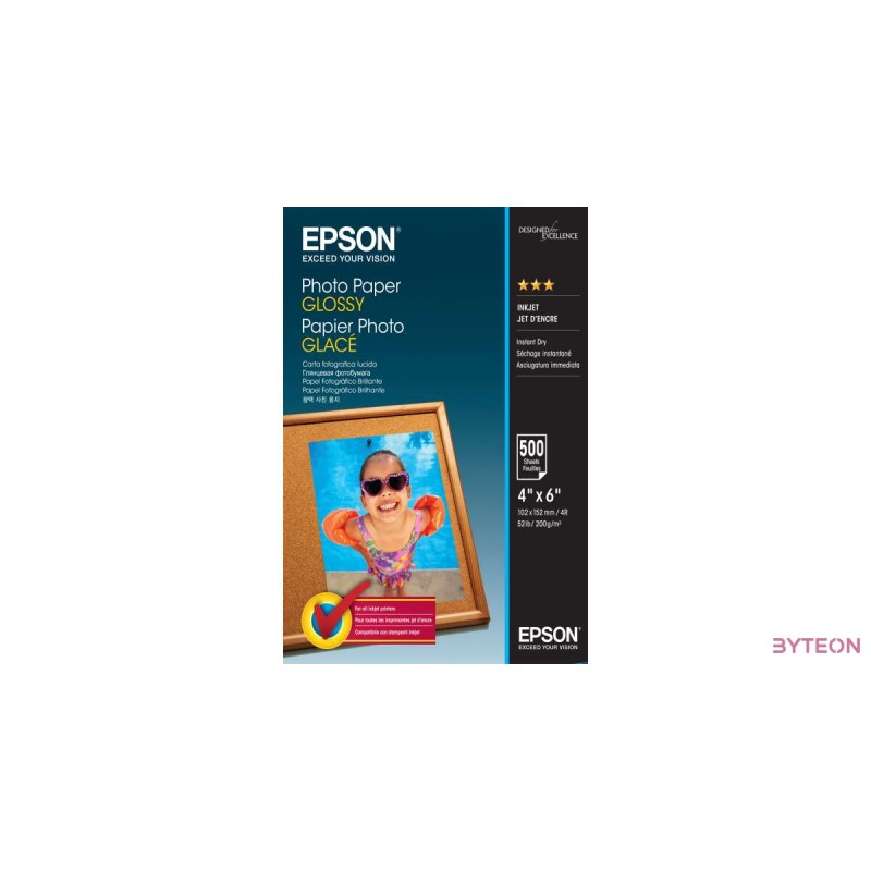 Epson Glossy Photo Paper [10x15cm, 200g, Fényes, 500db]