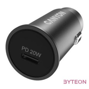 Canyon CCA20B USB-C Autós töltő - Fekete (20W)