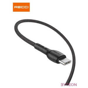 Recci RTC-N16CB USB-A apa - USB Type-C apa Adat és töltő kábel - Fekete (1m)