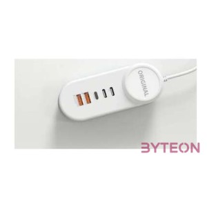 Blackbird BH1425 2 x USB-A , 2 x USB-C , Lightning Hálózati töltő - Fehér (25W)