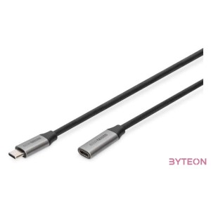 Digitus DB-300230-010-S USB-C apa - USB-C anya 3.0 Hosszabbító kábel - Fekete (1m)