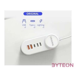 Blackbird BH1425 2 x USB-A , 2 x USB-C , Lightning Hálózati töltő - Fehér (25W)