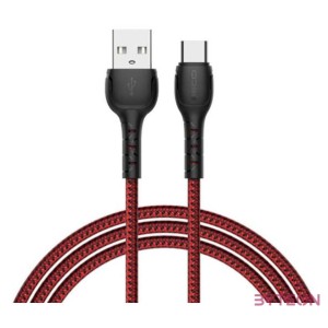 Recci RTC-N16CR USB-A apa - USB Type-C apa Adat és töltő kábel - Piros (1m)