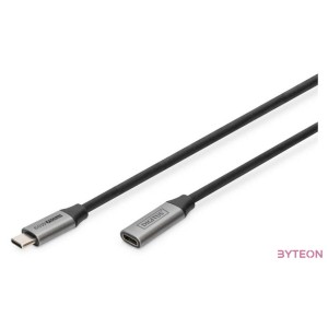Digitus DB-300230-010-S USB-C apa - USB-C anya 3.0 Hosszabbító kábel - Fekete (1m)