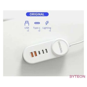 Blackbird BH1425 2 x USB-A , 2 x USB-C , Lightning Hálózati töltő - Fehér (25W)