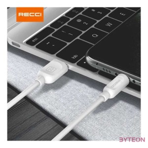 Recci RCM-P200W USB-A apa - Micro USB apa Adat és töltő kábel - Fehér (2m)