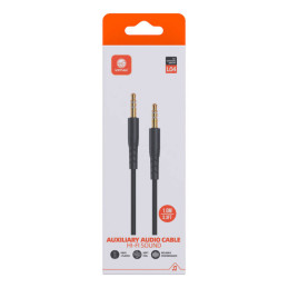 Mini jack 3.5mm AUX kábel Vipfan L04 1m, aranyozott (fekete)