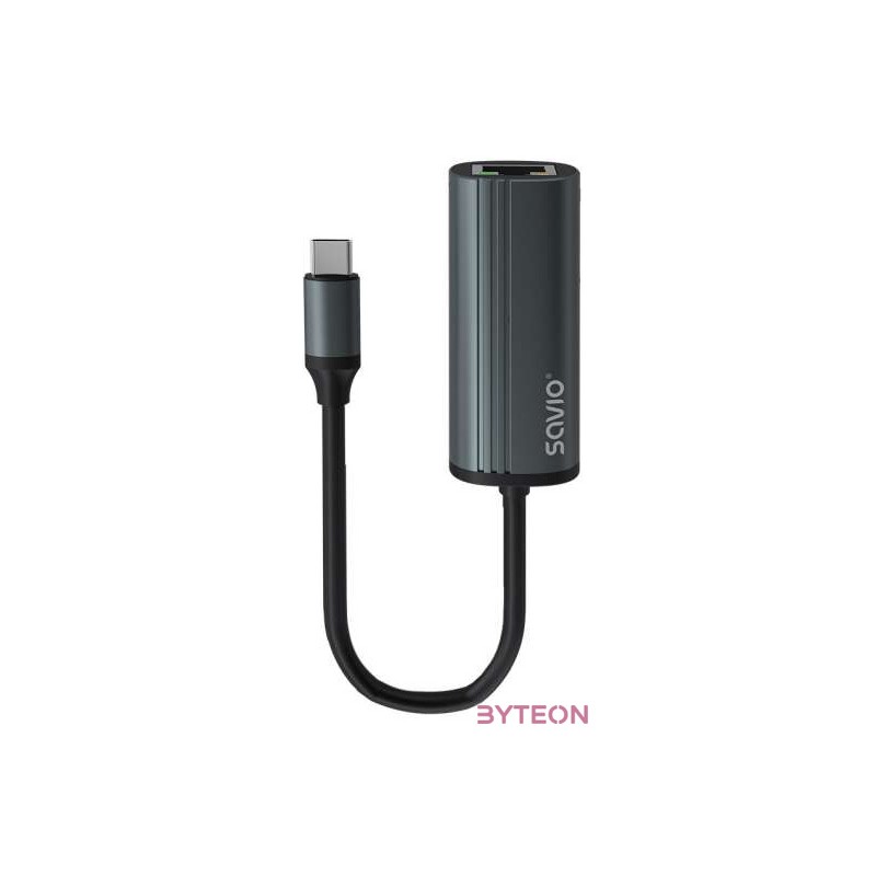 Savio AK-56 USB-C apa - RJ45 anya Adapter