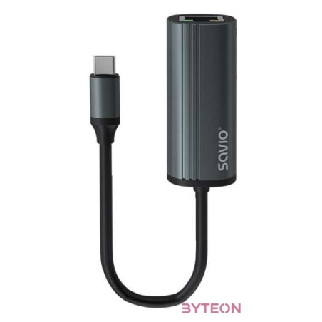 Savio AK-56 USB-C apa - RJ45 anya Adapter