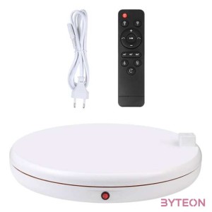 Rotating display stand Puluz with power socket 45 cm (white)