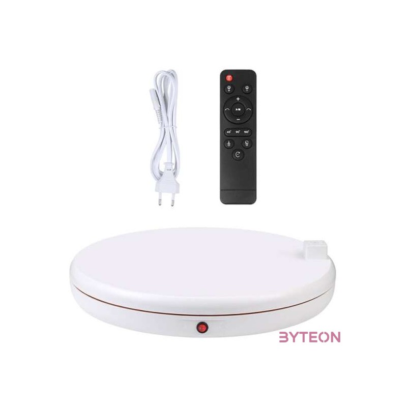 Rotating display stand Puluz with power socket 45 cm (white)