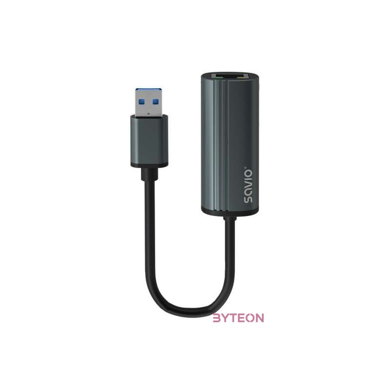 Savio AK-55 USB-A apa - RJ45 anya Adapter