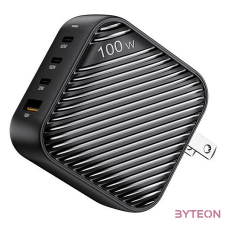 INVZI GanHub 3x USB-C  USB wall charger, 100W, EU,UK,AU,US (black)